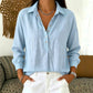 Camicia da donna casual, dalla vestibilità ampia, con chiusura a metà bottoni