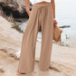Pantaloni casual a vita alta e a gamba larga da donna