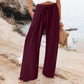 Pantaloni casual a vita alta e a gamba larga da donna