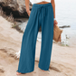 Pantaloni casual a vita alta e a gamba larga da donna