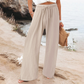 Pantaloni casual a vita alta e a gamba larga da donna
