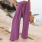Pantaloni casual a vita alta e a gamba larga da donna