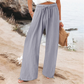 Pantaloni casual a vita alta e a gamba larga da donna