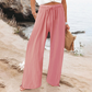 Pantaloni casual a vita alta e a gamba larga da donna