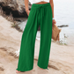 Pantaloni casual a vita alta e a gamba larga da donna