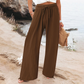 Pantaloni casual a vita alta e a gamba larga da donna