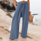 Pantaloni casual a vita alta e a gamba larga da donna