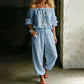 ✨ Eleganter Damen-Jumpsuit im Off-Shoulder-Design – bequem, stilvoll und leicht zu tragen