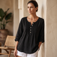 🏃‍♀️ Sta andando a ruba – non esitate! Camicetta da donna a maniche lunghe con plissettatura e scollo Henley