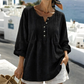🏃‍♀️ Sta andando a ruba – non esitate! Camicetta da donna a maniche lunghe con plissettatura e scollo Henley