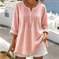 🏃‍♀️ Sta andando a ruba – non esitate! Camicetta da donna a maniche lunghe con plissettatura e scollo Henley