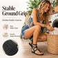 ❄️👡 Sandali piatti da donna con cinturini, stile gladiatore, con rivetti, cinturino alla caviglia e tra le dita, scarpe da spiaggia