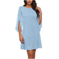 Robe élégante à col rond unie pour femme