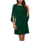 Robe élégante à col rond unie pour femme