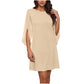 Robe élégante à col rond unie pour femme