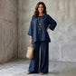 Completo a due pezzi casual da donna in misto lino