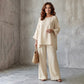 Completo a due pezzi casual da donna in misto lino