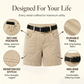 Pantaloncini casual da donna in tessuto elasticizzato con tasche funzionali