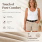 Pantaloncini casual da donna in tessuto elasticizzato con tasche funzionali