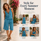 ⌛Offerta a tempo limitato – Set composto da canotta senza maniche con mezza cerniera e pantaloncini da donna