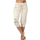 Pantaloni corti a vita alta con cordoncino da stringere da donna