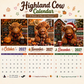 2027 Funny Highland Cow Wall Calendar | A4 Hanging Calendar | Designed by Isabel Kline 🐮📅 Calendario da parete 2027 con mucca scozzese divertente | Calendario appendibile A4 | Progettato da Isabel Kline ✨🎨