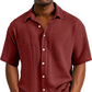 Chemise décontractée pour homme, confortable, coupe ample, à manches courtes