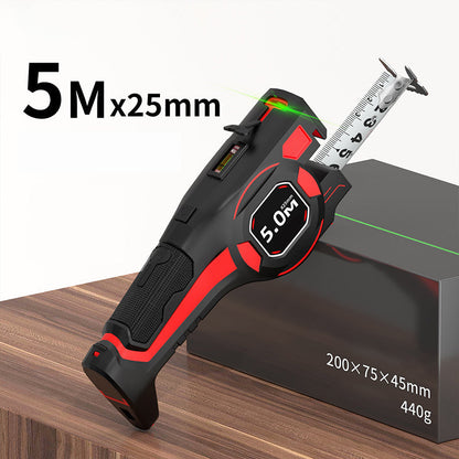 ❄️Saldi Estivi 50% Sconto!📏Metro a Nastro 2-in-1 con Guida Laser Verde – 5m con Livella, Blocco Automatico & Ricarica Type-C
