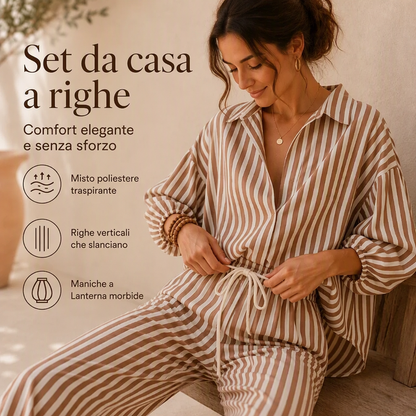 ✨ Set da 2 pezzi – top a righe e pantaloni – tessuto morbido, elastico in vita e abbinabile in mille modi – da indossare separatamente o insieme – adatto a ogni occasione | Acquista ora