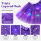 Gonna tutù con paillettes luminose a LED, gonna da principessa in rete a forma di stella per bambine e adulte