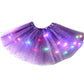 Gonna tutù con paillettes luminose a LED, gonna da principessa in rete a forma di stella per bambine e adulte