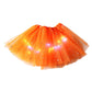 Gonna tutù con paillettes luminose a LED, gonna da principessa in rete a forma di stella per bambine e adulte