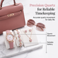 💥【50% OFF】🔥 Dames Horloge & Sieraden 5-delig Set | Vlinderwijzerplaat met Strass Quartz | Echte Leren Band Comfortabel | Bijpassende Hartvormige Ketting/Armband/Oorbellen/Ring | 4 Kleuren (Wit/Roze/Zwart/Zwart-Wit) | Perfect Cadeau 🎁
