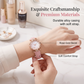 💥【50% OFF】🔥 Dames Horloge & Sieraden 5-delig Set | Vlinderwijzerplaat met Strass Quartz | Echte Leren Band Comfortabel | Bijpassende Hartvormige Ketting/Armband/Oorbellen/Ring | 4 Kleuren (Wit/Roze/Zwart/Zwart-Wit) | Perfect Cadeau 🎁