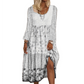 Abito casual da donna a maniche lunghe in patchwork