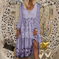 Abito casual da donna a maniche lunghe in patchwork