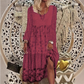 Abito casual da donna a maniche lunghe in patchwork