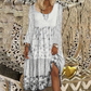 Abito casual da donna a maniche lunghe in patchwork