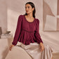 Camicetta da donna dal look casual con maniche a sbuffo
