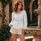 Camicetta da donna dal look casual con maniche a sbuffo