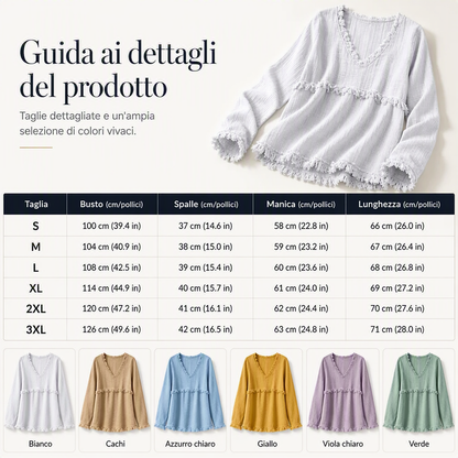 ⌛Offerta a tempo limitato – Top casual da donna con scollo a V e maniche lunghe