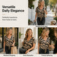 🔥Selezione top🔥 Maglietta da donna con scollo a V e laccio sul davanti, con motivo zebrato