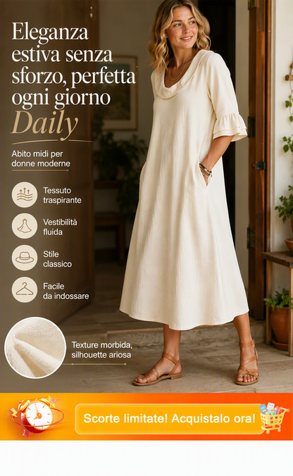 Abito estivo casual da donna con scollo rotondo