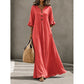 👗Abito lungo da donna con scollo a V e maniche a volant