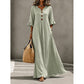 👗Abito lungo da donna con scollo a V e maniche a volant