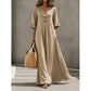 👗Abito lungo da donna con scollo a V e maniche a volant