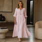 👗Abito lungo da donna con scollo a V e maniche a volant