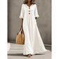 👗Abito lungo da donna con scollo a V e maniche a volant
