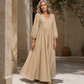 💕Nuovo arrivo: SCONTO DEL 50%👗Abito lungo da donna con scollo a V e pieghe