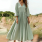 💕Nuovo arrivo: SCONTO DEL 50%👗Abito lungo da donna con scollo a V e pieghe